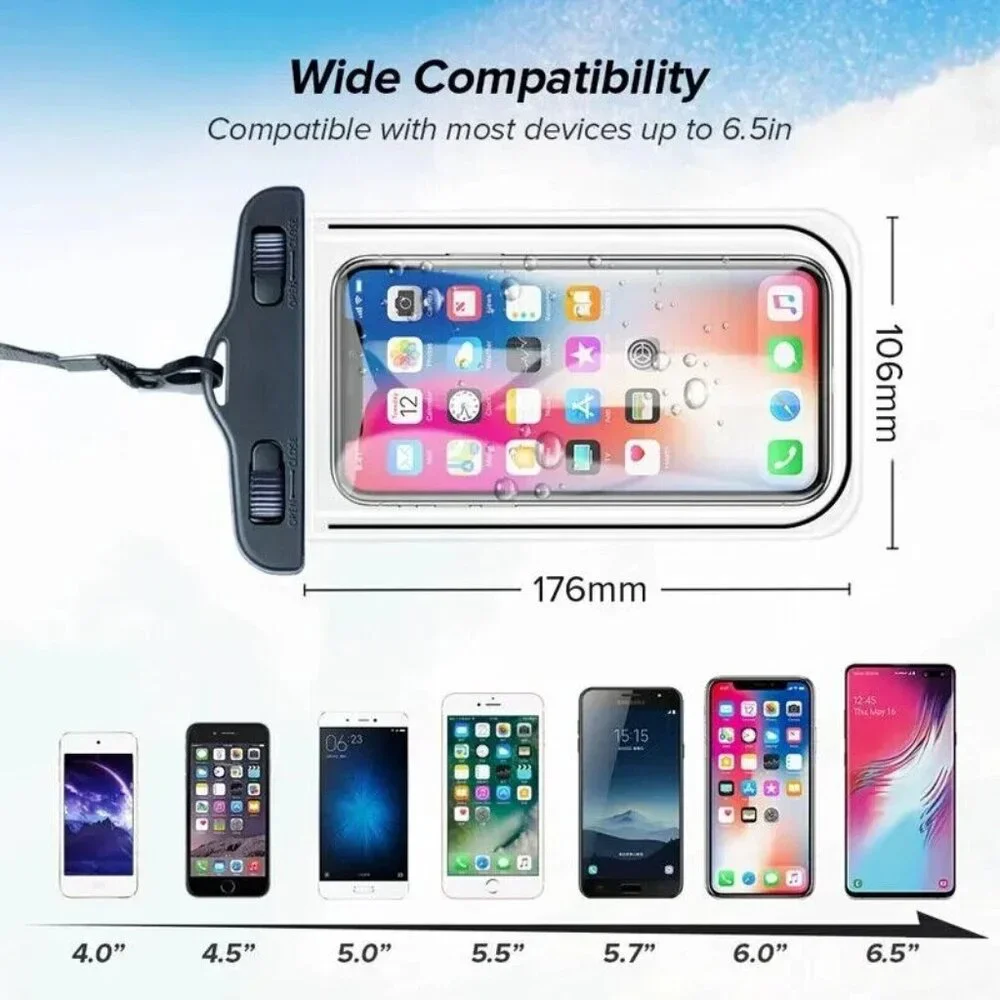 Pink Waterproof Phone dry Bag Pouch Underwater Swimming Cell Phone Case Cover